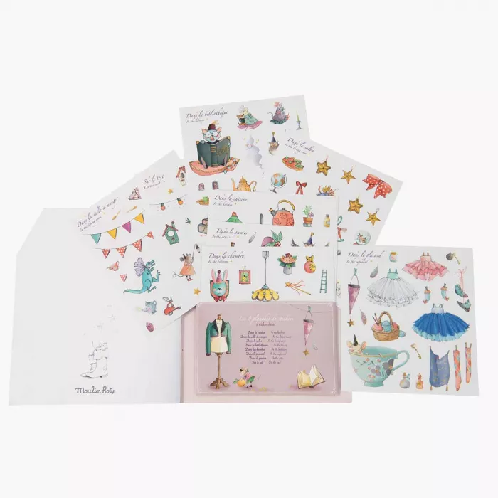 Moulin Roty - Il était une fois , cahier de coloriage avec stickers 