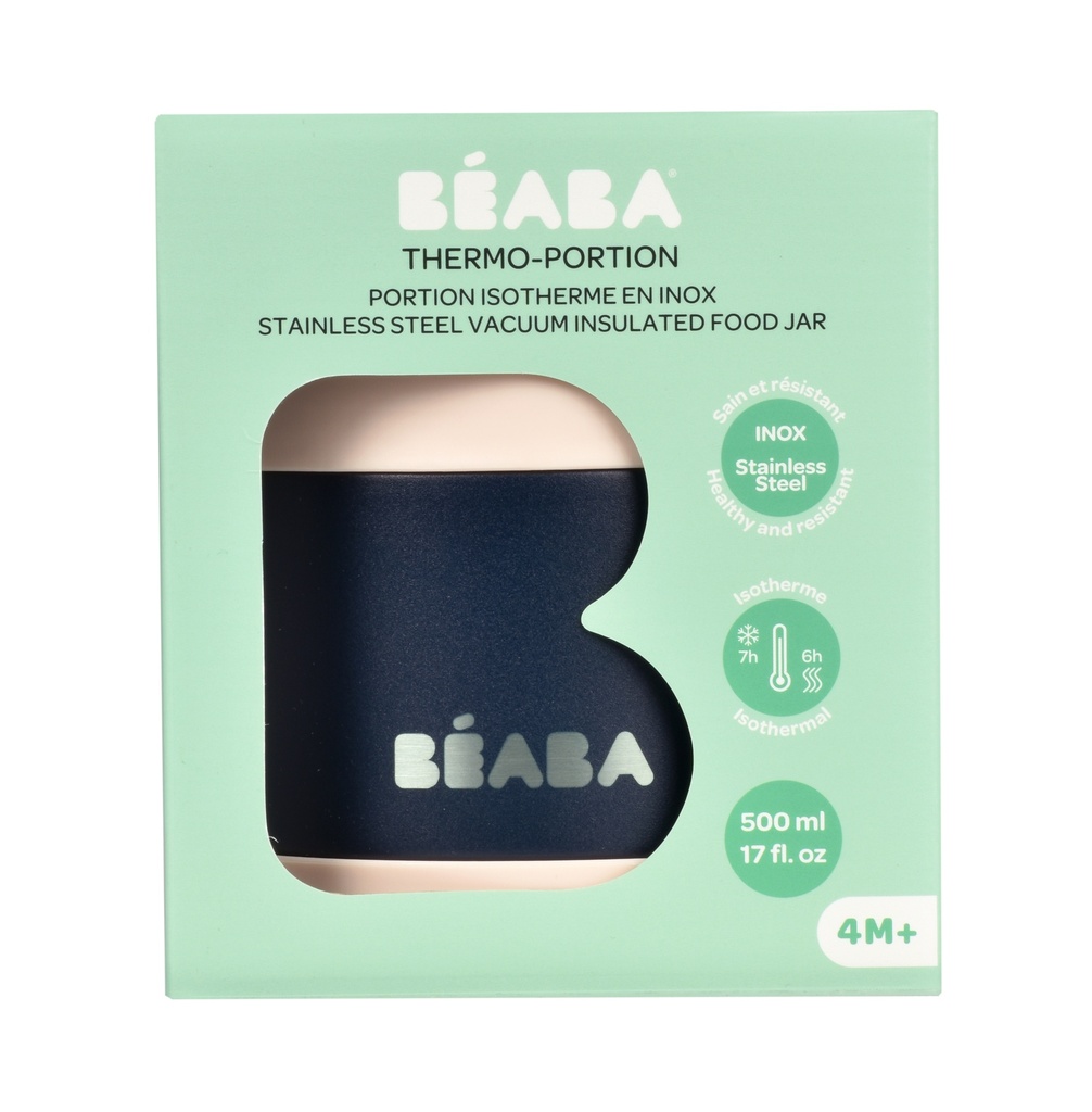 Béaba - Thermo portion inox 500ml light pink /night blue