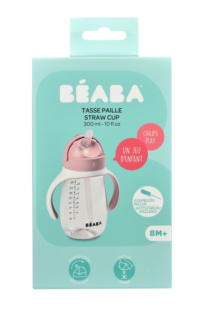 Béaba - Gourde paille Pink 300ml 