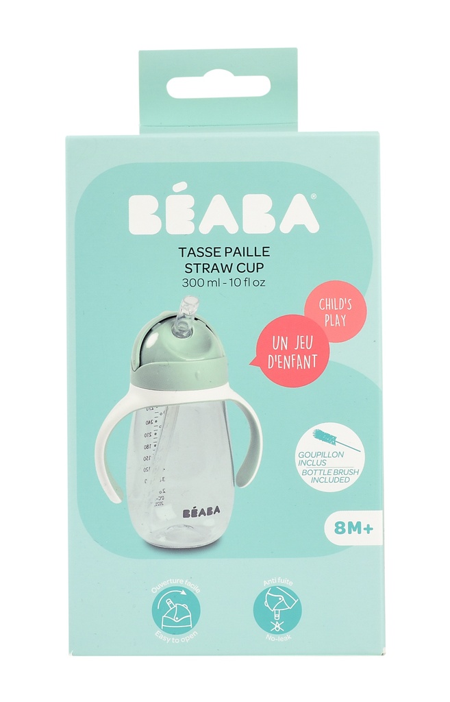 Béaba - Gourde paille Vert sauge 300ml