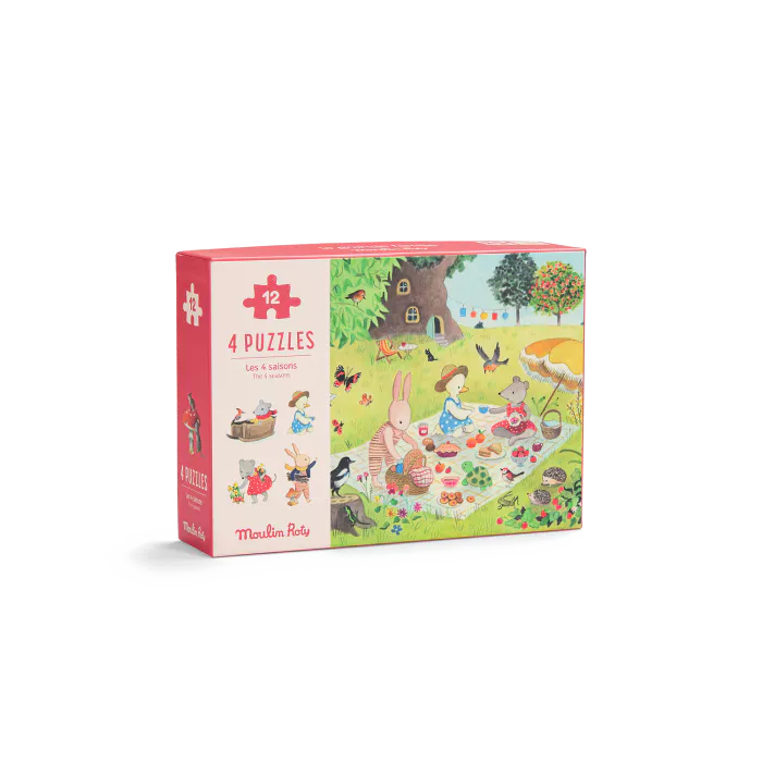 4 mini puzzles Des saisons 12 pièces, la Grande Famille