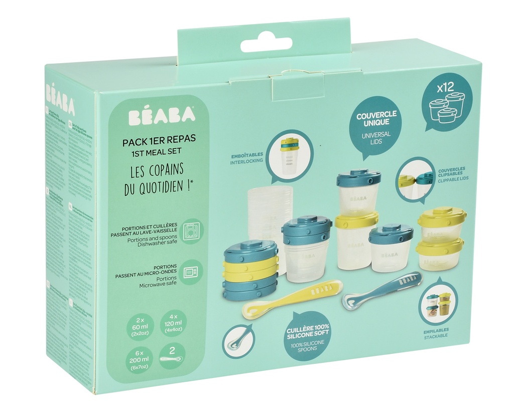 Béaba - Pack 1er repas Storm (2x90ml + 4x150ml + 6x250ml + 2 cuillères silicone 1er âge)