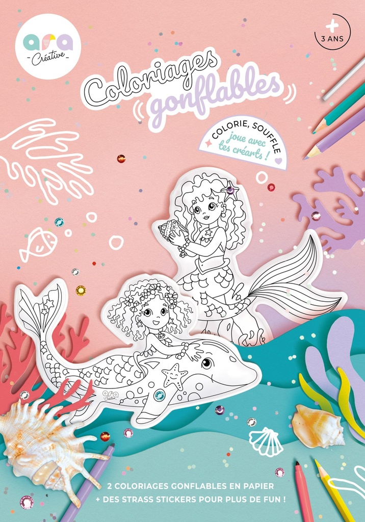 Ara Créative - COLORIAGE SIRENES + STRASS