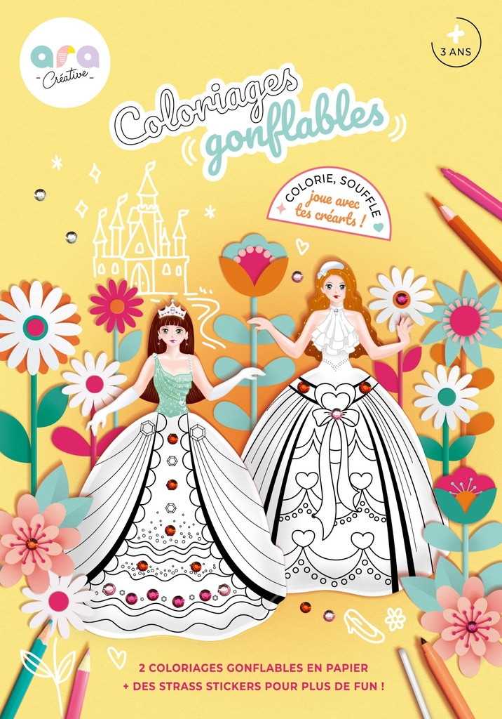 Ara Créative - COLORIAGE PRINCESSES + STRASS