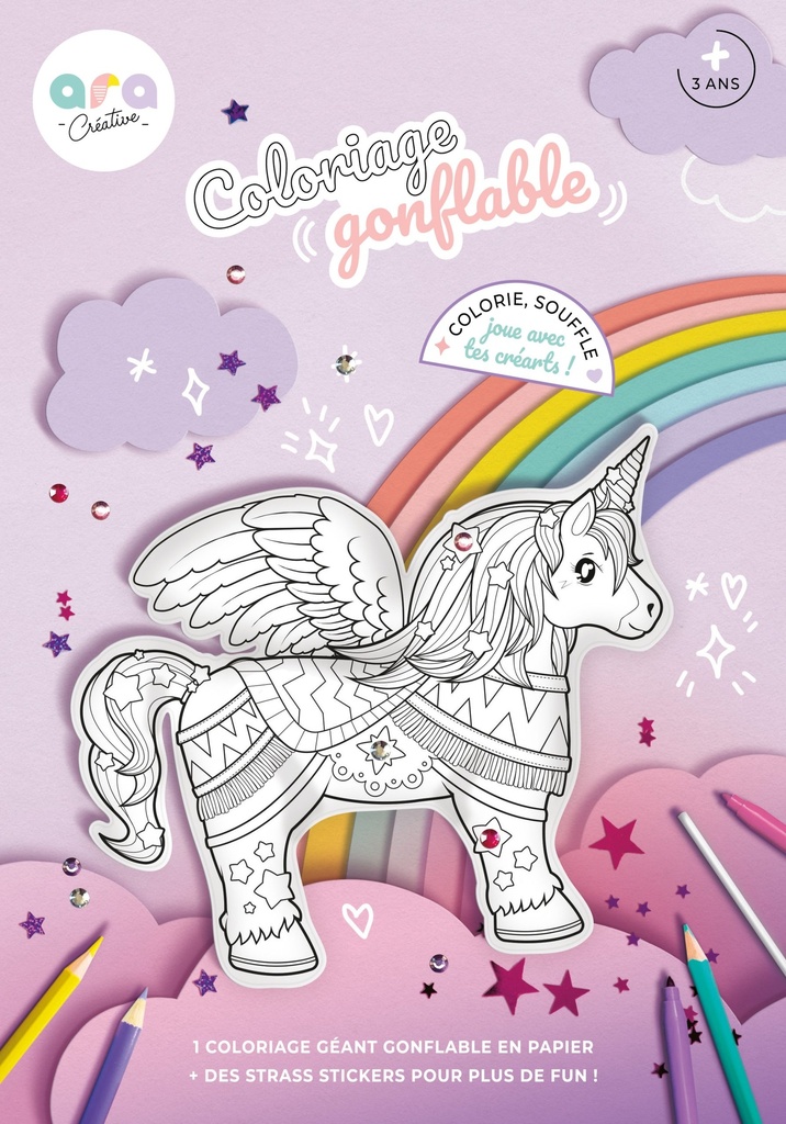 Ara Créative - COLORIAGE LICORNE + STRASS
