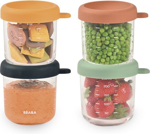 Béaba - Lot de 4 portions verre 250ml